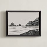 "It's Always Raining Here" - Art Print in Grey by Maja Cunningham - Framed Canvas