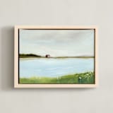 "House on the Lake" - Art Print in Bluebell by Lindsay Megahed - Framed Canvas