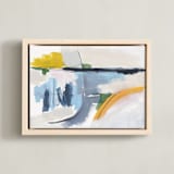 "Feeling The Day 1" - Art Print in Steel Blue by Karyn Denten - Framed Canvas
