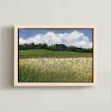 "Meadow Horizon" - Art Print in Grass Green by Kristi Visser - Framed Canvas