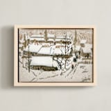 "Morning Snow" - Art Print in Coffee by Zhihua Tu - Framed Canvas