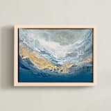 "Vast Sea No. 1" - Art Print in Coastal Blue by Julia Contacessi - Framed Canvas