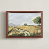 "Nature's Beauty" - Art Print in Moss Green by Lucrecia Caporale - Framed Canvas
