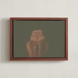 "I don't like my picture taken" - Art Print in Umber by Maja Cunningham - Framed Canvas
