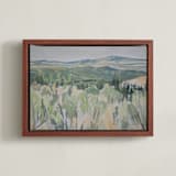 "Ramble" - Art Print in Grass by Alysia Quisenberry - Framed Canvas