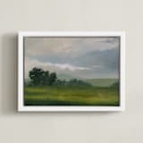 "Broken Clouds" - Art Print in Stormy Green by Stephanie Goos Johnson - Framed Canvas