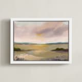 "September Sun" - Art Print in Peach by Lindsay Megahed - Framed Canvas