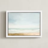 "Carefree" - Art Print in Aqua Blue by Amy Hall - Framed Canvas