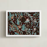 "Over saturated garden" - Art Print in Over blue by Bethania Lima - Framed Canvas