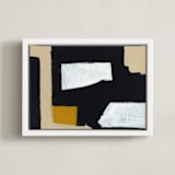 "Beyond Tomorrow" - Art Print in Mustard and Black by Ilana Greenberg - Framed Canvas