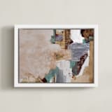 "Desert Sun" - Art Print in Sand by Jen Florentine - Framed Canvas