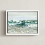 "Soft Break" - Art Print in Pale Aqua by BROOK PAGE - Framed Canvas