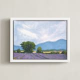 "Lavender fields" - Art Print in Lavender by Marie Stone - Framed Canvas