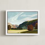 "In the Vale and Gale I" - Art Print in Blue Green by Jess Franks - Framed Canvas