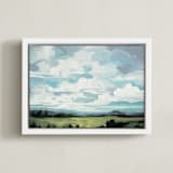 "Breezway" - Art Print in Grey blue by Susannah Bleasby - Framed Canvas