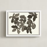 "Light Dappled" - Art Print in Ink Wash Grey Sepia by Lise Gulassa - Framed Canvas