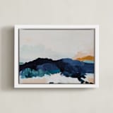 "Same But Different" - Art Print in Pool Blue by Kayla King - Framed Canvas