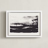 "Abstract Lithograph" - Art Print in Black, White by Marta Crea - Framed Canvas