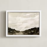 "Field" - Art Print in Mushroom by Kate Ahn - Framed Canvas