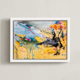 "Perpetual State: 7" - Art Print in Canary by LaDara McKinnon - Framed Canvas