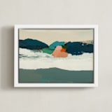 "Upwelling" - Art Print in Slate Blue by Caryn Owen - Framed Canvas