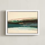 "Tomales Point" - Art Print in Creamy Yellow Beige by Caryn Owen - Framed Canvas