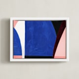 "The Window through which Night Turns to Day" - Art Print in Predawn Blue by Christina Flowers - Framed Canvas