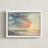"Take Off Your Cloud, Stay A While" - Art Print in Blush by Khara Ledonne - Framed Canvas
