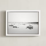 "Silver Sea Moon" - Art Print in Black & White by Tania Medeiros - Framed Canvas
