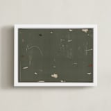"Play" - Art Print in Green by Shiho Whitehead - Framed Canvas