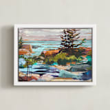 "For Shore" - Art Print in Lagoon by Jess Franks - Framed Canvas