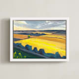 "Amber Fields" - Art Print in Amber by Holly Whitcomb - Framed Canvas