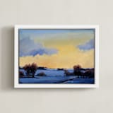 "January Blue" - Art Print in January Blue by Stephanie Goos Johnson - Framed Canvas