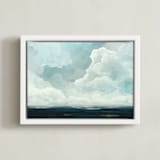 "Late in the Day" - Art Print in Slate Blue by Mya Bessette - Framed Canvas