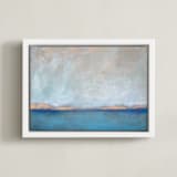 "Linen Coast" - Art Print in Soft Sea by Julia Contacessi - Framed Canvas