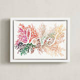 "Love" - Art Print in Blush by Kelly Ventura - Framed Canvas