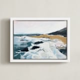 "Seafaring" - Art Print in sea mist blue by Shawnee Mills - Framed Canvas