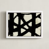 "Missed Connections" - Art Print in Black and White by Ilana Greenberg - Framed Canvas
