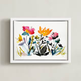 "island wildflowers no.2" - Art Print in gold poppy by Kiana Lee - Framed Canvas