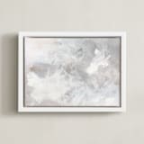 "Melody in White" - Art Print in white grey by Teodora Guererra - Framed Canvas