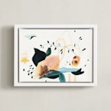 "Lyrical" - Art Print in Nude Coral by Sarah McInroe - Framed Canvas