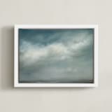 "Whisper in the Snow" - Art Print in teal green by Kelly Money - Framed Canvas