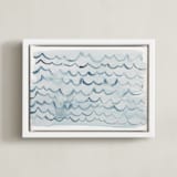 "waves" - Art Print in pool blue by Kelly Witmer - Framed Canvas