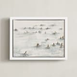 "on the beach" - Art Print in Beige Blue by Lulaloo - Framed Canvas