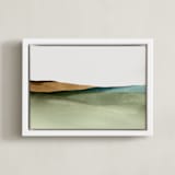 "Rolling Fields" - Art Print in green by Little Valley Studio - Framed Canvas
