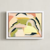 "Field Memories" - Art Print in Strawberry by Eunmee Studio - Framed Canvas