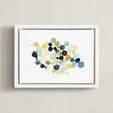 "Hexagon Cluster II" - Art Print in Yellow by Yao Cheng Design - Framed Canvas