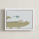 "My Jungle Friends 1" - Art Print in Swamp by Anequ Studio - Framed Canvas