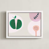 "Green Apple" - Art Print in Dusky pink by Francesca Iannaccone - Framed Canvas