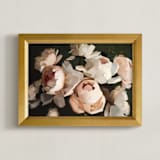 "Popping Peonies" - Art Print in Blush by Rachel Nelson - Framed
